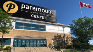 exterior photo of the Paramount Fine Foods Centre that can be used as a virtual background